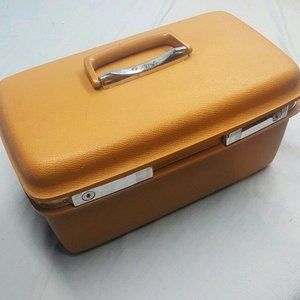 Vintage Samsonite Train Case Gold JCPenney Aspen